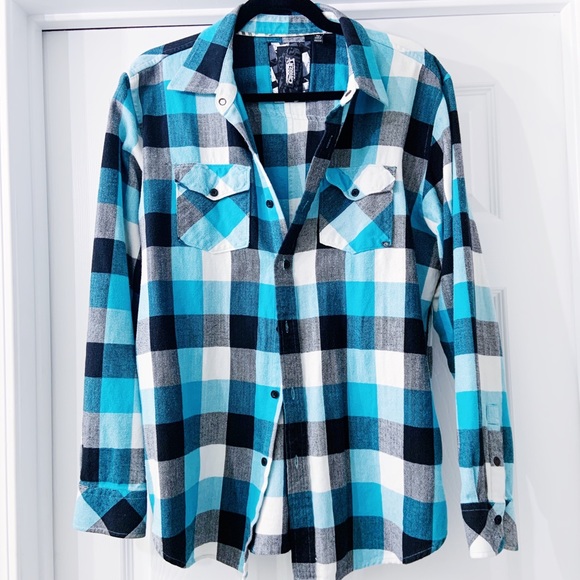 Ocean Current Other - Blue Plaid Ocean Current Men’s Long Sleeve